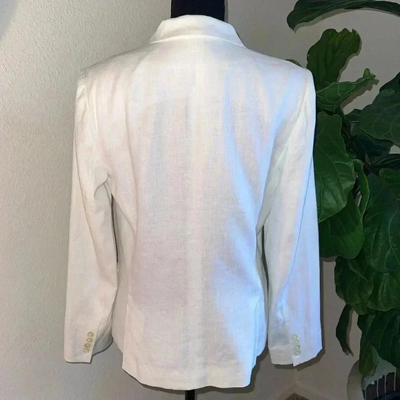 Ralph Lauren Women’s White 100% Linen Single Breasted Blazer Coat Jacket Size 10 - Picture 8 of 16